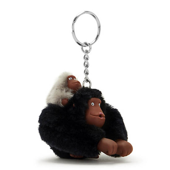 Kipling Mom And Baby Mode Sven Monkey Keychain Accessoires Zwart | BE 1944RV